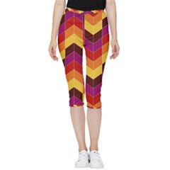 Geometric  Inside Out Lightweight Velour Capri Leggings  by Sobalvarro