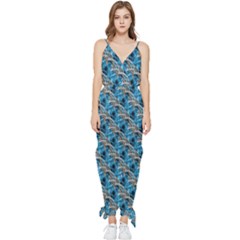 Abstract Illusion Sleeveless Tie Ankle Jumpsuit by Sparkle