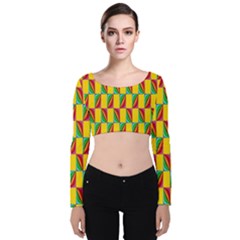 Digital Stars Velvet Long Sleeve Crop Top by Sparkle
