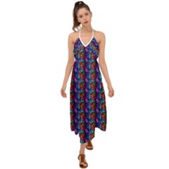 Abstract Illusion Halter Tie Back Dress  by Sparkle