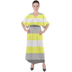 Deminonbinary Pride Flag Lgbtq V-neck Boho Style Maxi Dress by lgbtnation