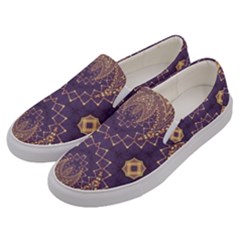 Gold And Purple Men s Canvas Slip Ons by Dazzleway