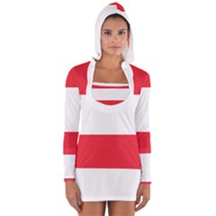 Flag Of Austria Long Sleeve Hooded T-shirt by FlagGallery