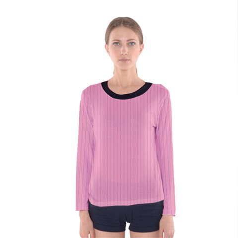 Amaranth Pink & Black - Women s Long Sleeve Tee by FashionLane