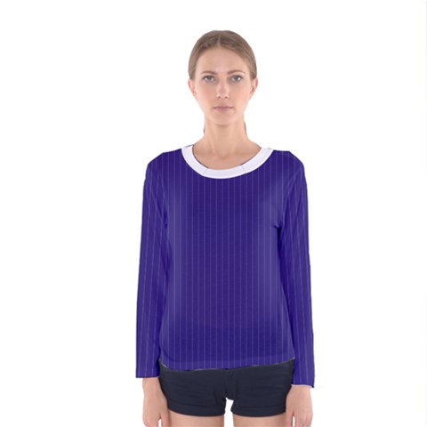 Berry Blue & White - Women s Long Sleeve Tee by FashionLane