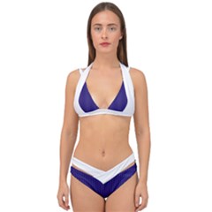 Berry Blue & White - Double Strap Halter Bikini Set by FashionLane