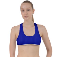 Admiral Blue & White - Criss Cross Racerback Sports Bra by FashionLane
