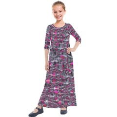 Robot Tastebuds Kids  Quarter Sleeve Maxi Dress by MRNStudios