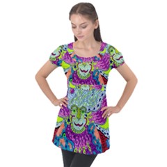 Supersoniccelestialpower2020 Puff Sleeve Tunic Top by chellerayartisans