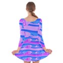 Fish Texture Blue Violet Module Long Sleeve Velvet Skater Dress View2