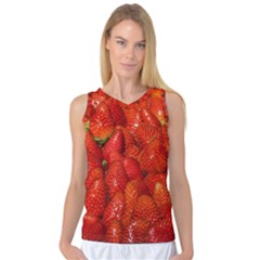 Colorful Strawberries At Market Display 1 Women s Basketball Tank Top by dflcprintsclothing