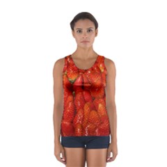 Colorful Strawberries At Market Display 1 Sport Tank Top  by dflcprintsclothing