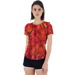 Colorful Strawberries At Market Display 1 Back Cut Out Sport Tee by dflcprintsclothing