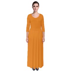 Apricot Orange - Quarter Sleeve Maxi Dress by FashionLane