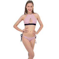 Baby Pink - Cross Front Halter Bikini Set by FashionLane