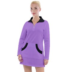 Floral Purple - Women s Long Sleeve Casual Dress by FashionLane