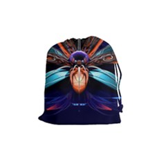 Fractal Flower Drawstring Pouch (medium) by Sparkle