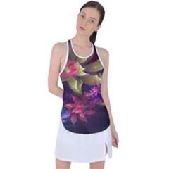 Fractal Flower Racer Back Mesh Tank Top by Sparkle
