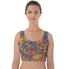 Mandala Pattern 5 Velvet Crop Top by designsbymallika