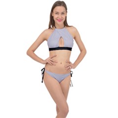 Cloudy Grey - Cross Front Halter Bikini Set by FashionLane