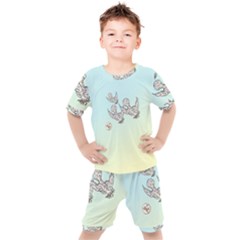 Peace Doves - By Larenard Kids  Tee And Shorts Set by LaRenard