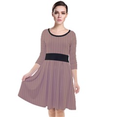 Burnished Brown - Quarter Sleeve Waist Band Dress by FashionLane