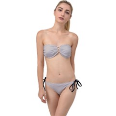 Pale Grey - Twist Bandeau Bikini Set by FashionLane