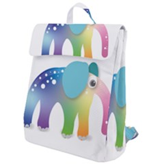Illustrations Elephant Colorful Pachyderm Flap Top Backpack by HermanTelo