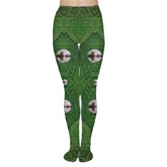 One Island In A Safe Environment Of Eternity Green Tights by pepitasart