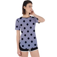 Large Black Polka Dots On Coin Grey - Perpetual Short Sleeve T-shirt by FashionLane