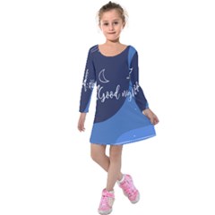 Background Good Night Kids  Long Sleeve Velvet Dress by Mariart