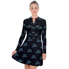 Just Beauty Words Motif Print Pattern Long Sleeve Panel Dress by dflcprintsclothing