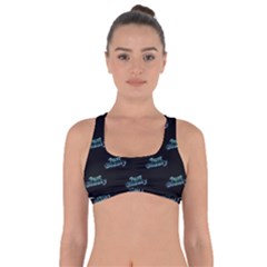 Just Beauty Words Motif Print Pattern Got No Strings Sports Bra by dflcprintsclothing