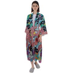 Supersonic Spaceopus Maxi Satin Kimono by chellerayartisans