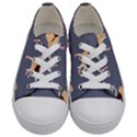Cute  Pattern With  Dancing Ballerinas On The Blue Background Kids  Low Top Canvas Sneakers View1