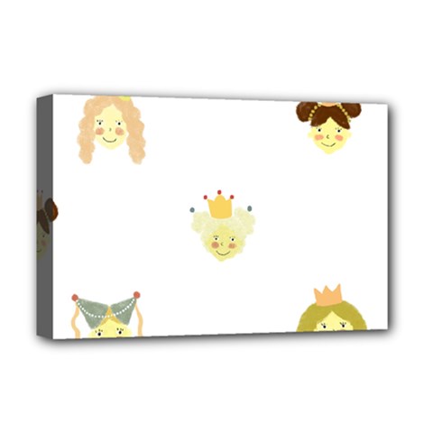 Cute Delicate Seamless Pattern With Little Princesses In Scandinavian Style With Texture Of Natural Deluxe Canvas 18  X 12  (stretched) by EvgeniiaBychkova