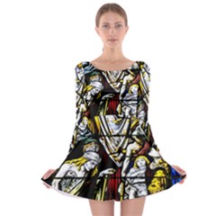 Christian Window Glass Art Print Long Sleeve Skater Dress by dflcprintsclothing