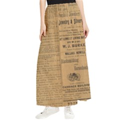 Antique Newspaper 1888 Maxi Chiffon Skirt by ArtsyWishy