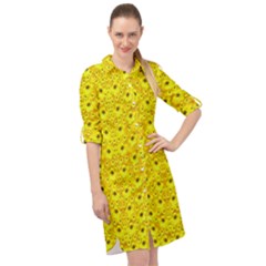 Flowers From Heaven  With A Modern Touch Long Sleeve Mini Shirt Dress by pepitasart