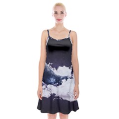 Blue Whale Dream Spaghetti Strap Velvet Dress by goljakoff