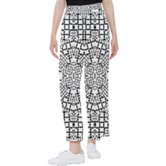 Modern Black And White Geometric Print Women s Pants  by dflcprintsclothing