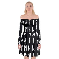 Complete Dalecarlian Rune Set Inverted Off Shoulder Skater Dress by WetdryvacsLair