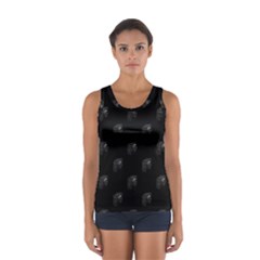 Arfican Head Sculpture Motif Print Pattern Sport Tank Top  by dflcprintsclothing