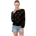 Arfican Head Sculpture Motif Print Pattern Banded Bottom Chiffon Top View1