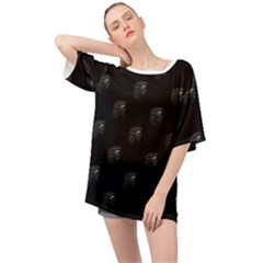 Arfican Head Sculpture Motif Print Pattern Oversized Chiffon Top by dflcprintsclothing