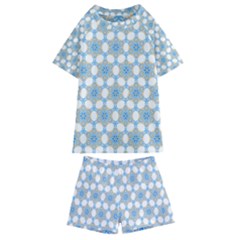 Mandala Pattern Multi Color Kids  Swim Tee And Shorts Set by designsbymallika