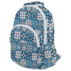 Ceramic Tile Pattern Rounded Multi Pocket Backpack by designsbymallika
