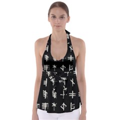 Ogham Rune Set Complete Inverted Babydoll Tankini Top by WetdryvacsLair