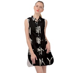 Ogham Rune Set Complete Inverted Sleeveless Shirt Dress by WetdryvacsLair