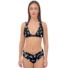 Macromannic Runes Collected Inverted Double Strap Halter Bikini Set by WetdryvacsLair